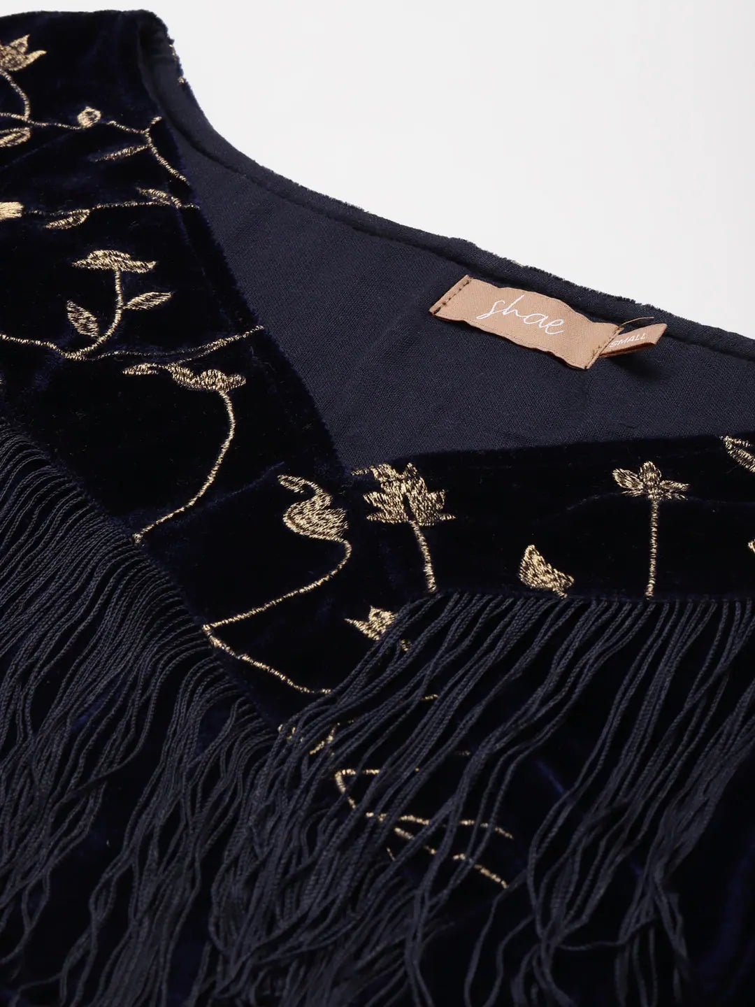 Navy Velvet Crop Top - Wedding Lehenga Choli Alternative