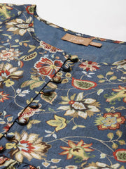 Navy Floral Front Button Top-SHTOP40385XS