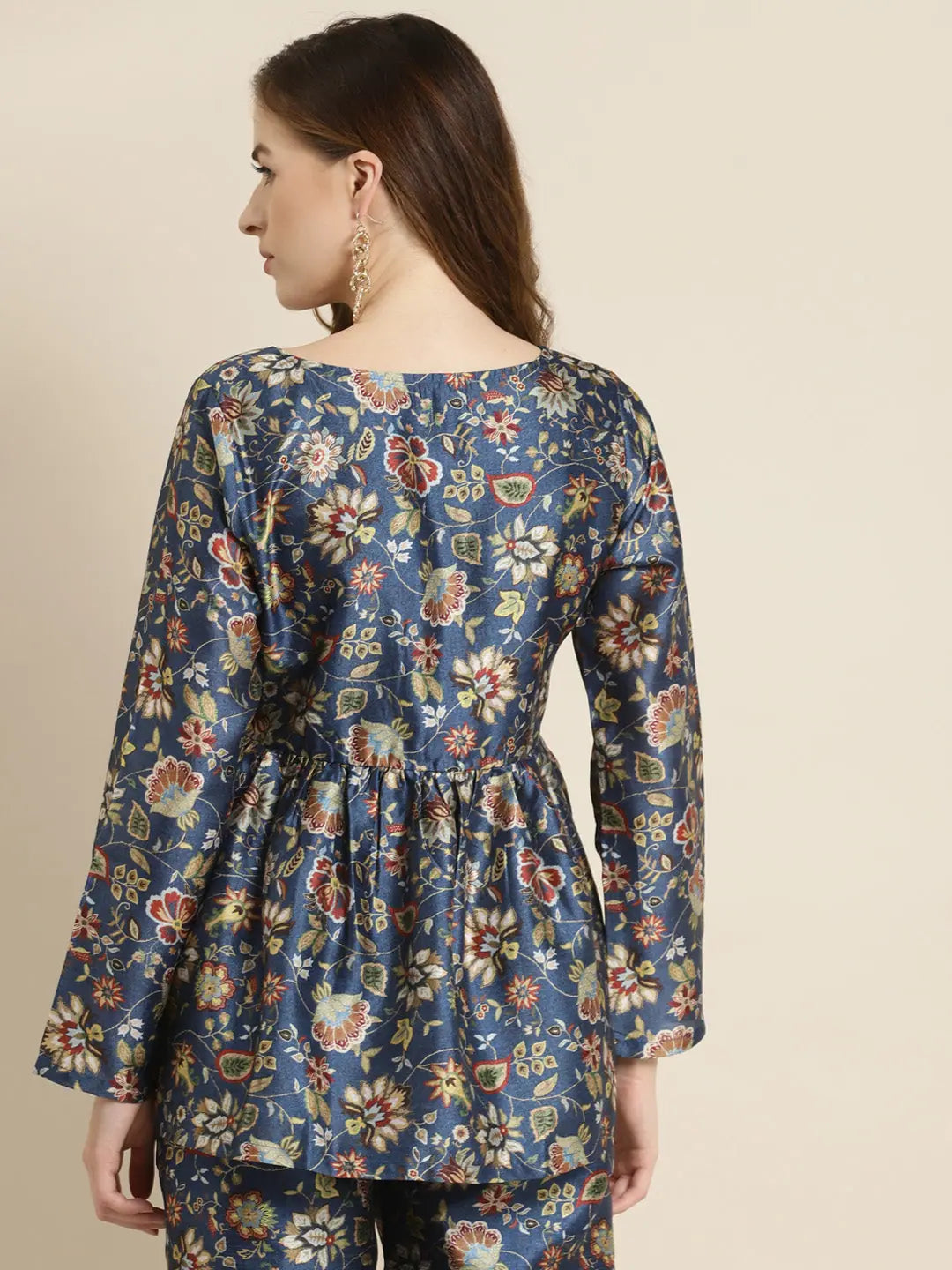 Navy Floral Front Button Top - Chic Women's Western Wear