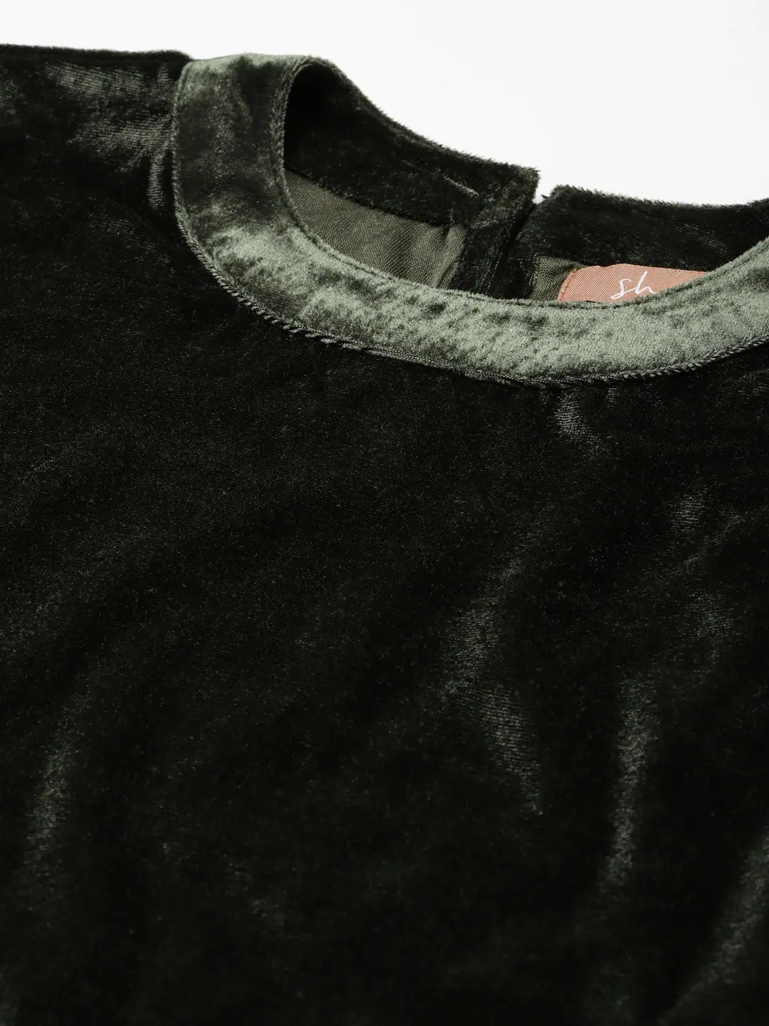 Olive Velvet Top with Belt - Ethnic Lehenga Party Look