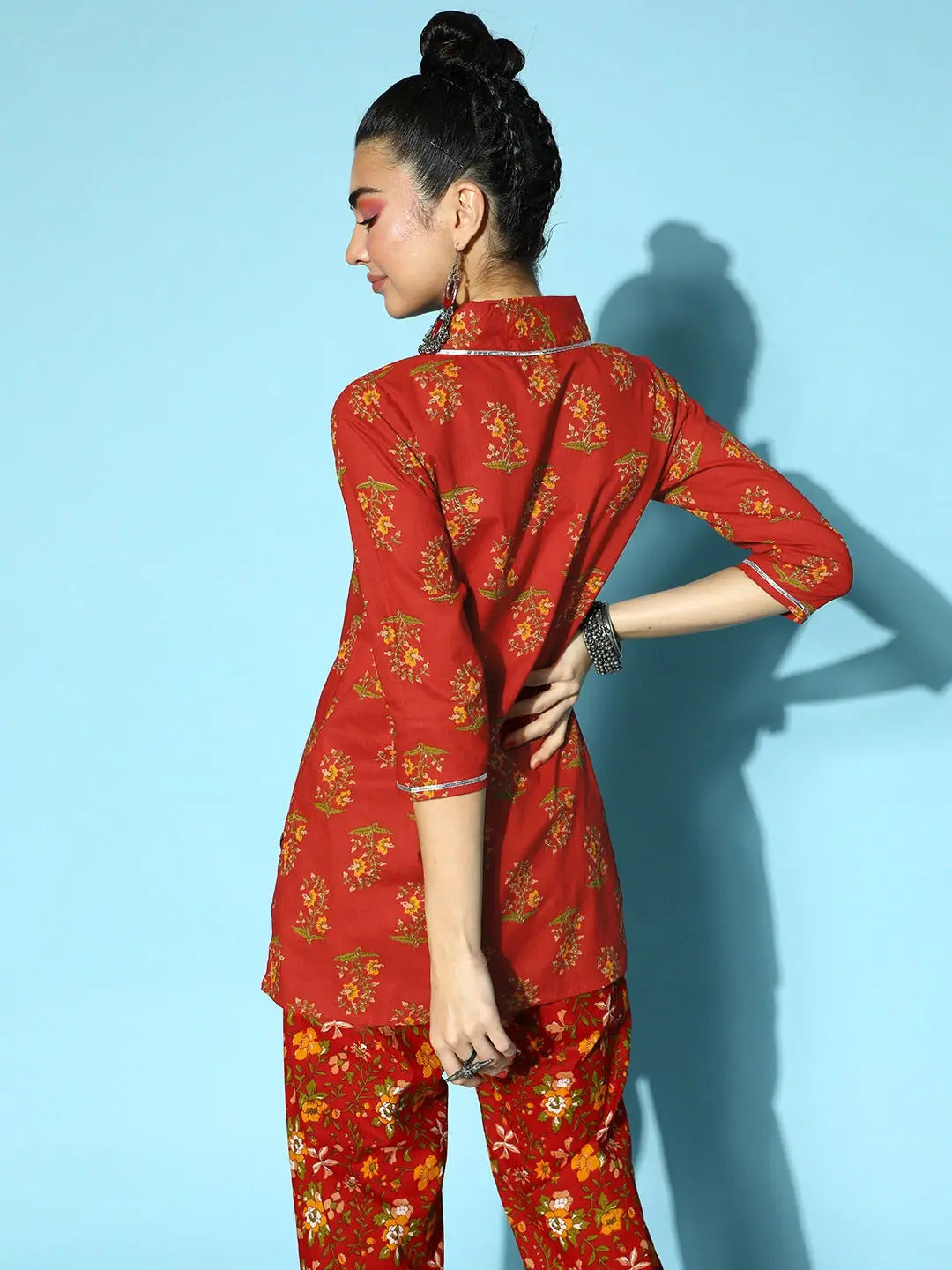 Rust Floral Top - Women's Lehenga & Party Wear Styles