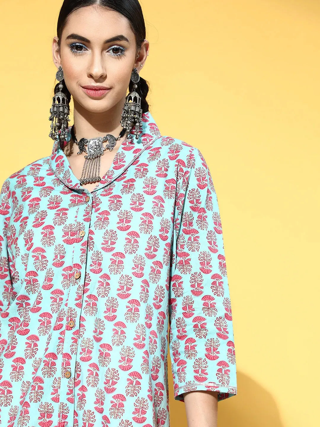 Sky Blue Floral Top - Women's Lehenga & Ethnic Styles