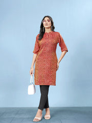 Silk Viscose with owen zari Digital Print with Inner-MLWSHKT8027MUL
