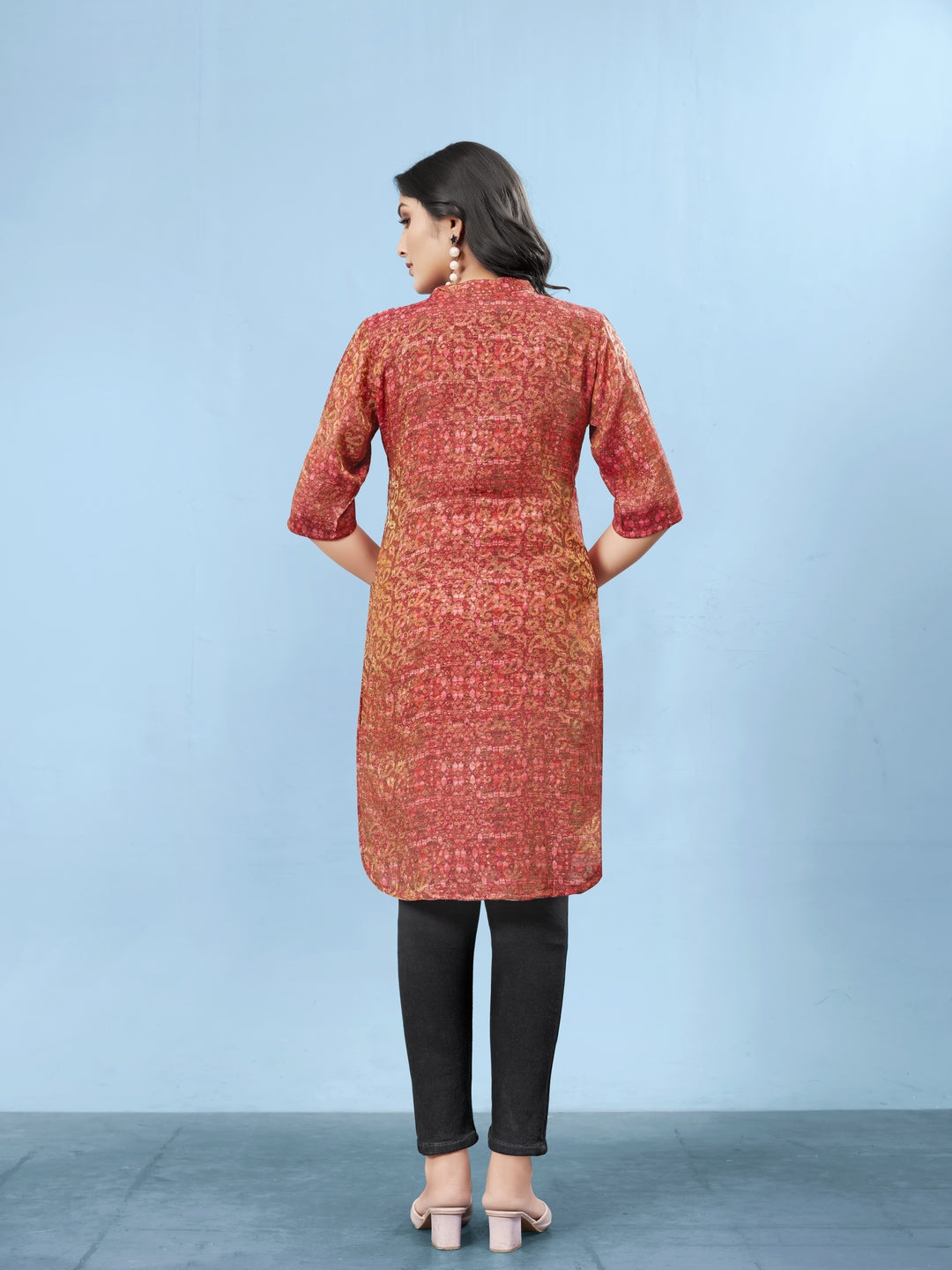 Silk Viscose with owen zari Digital Print with Inner
