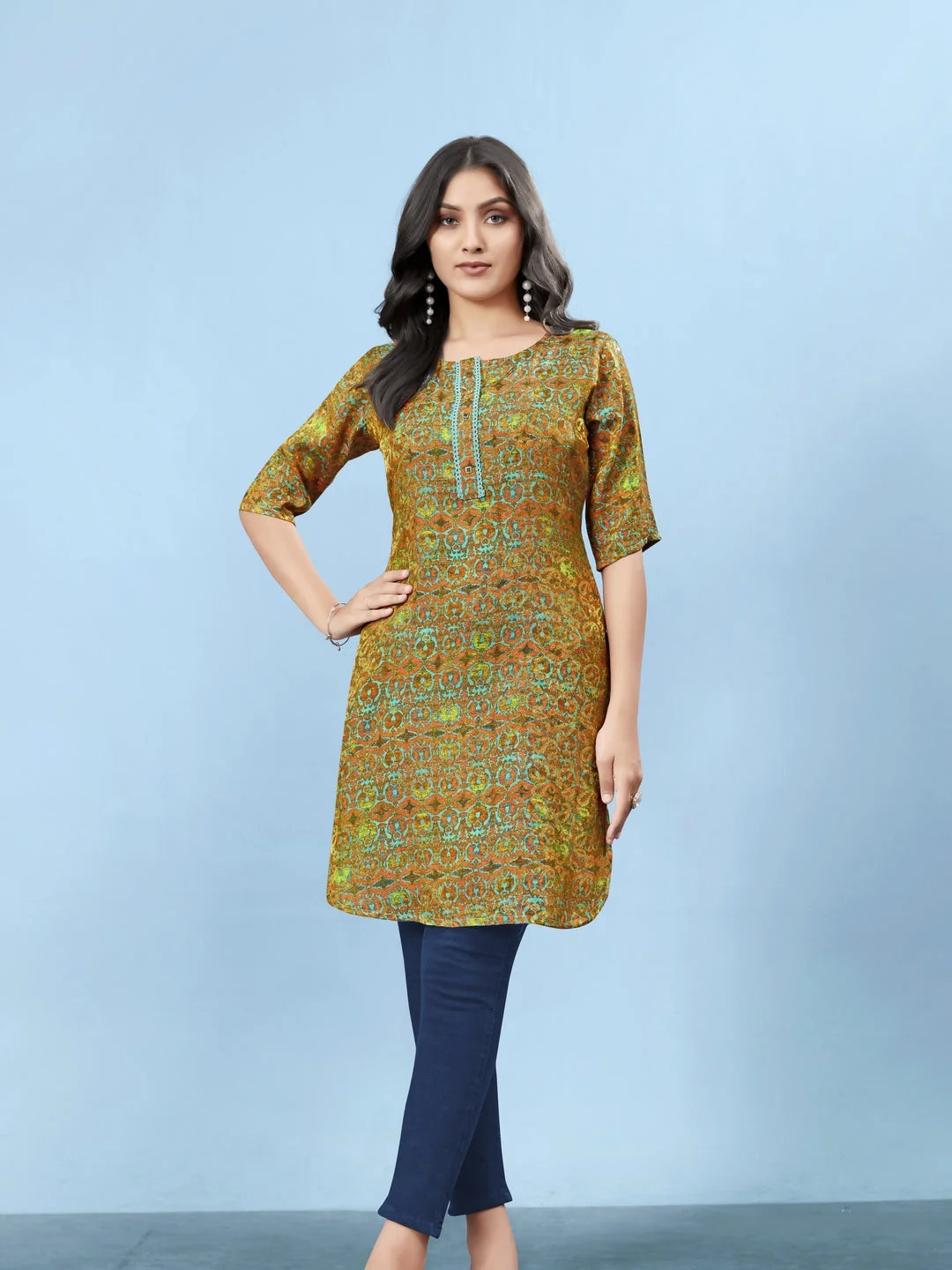 Silk Viscose with owen zari Digital Print with Inner