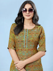 Silk Viscose with owen zari Digital Print with Inner-MLWSHKT8028MUL