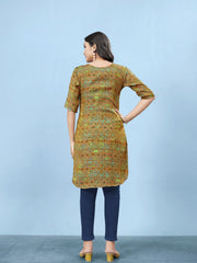Silk Viscose with owen zari Digital Print with Inner-MLWSHKT8028MUL