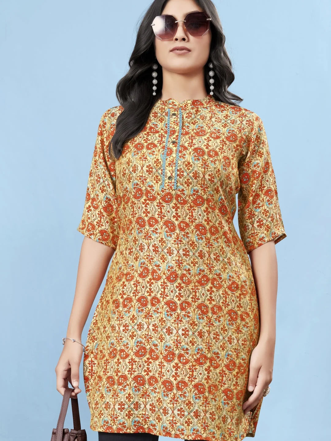 Silk Viscose with owen zari Digital Print with Inner