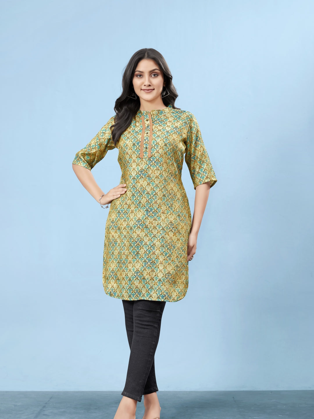 Silk Viscose with owen zari Digital Print with Inner