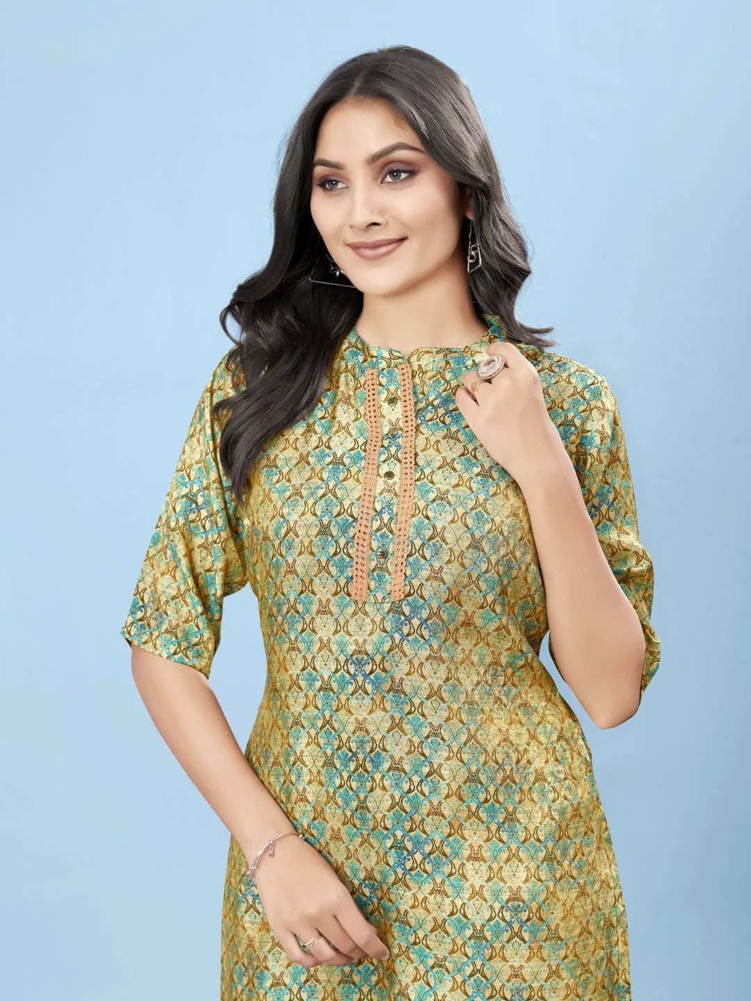 Silk Viscose with owen zari Digital Print with Inner