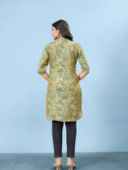 Silk Viscose with owen zari Digital Print with Inner-MLWSHKT8032MUL