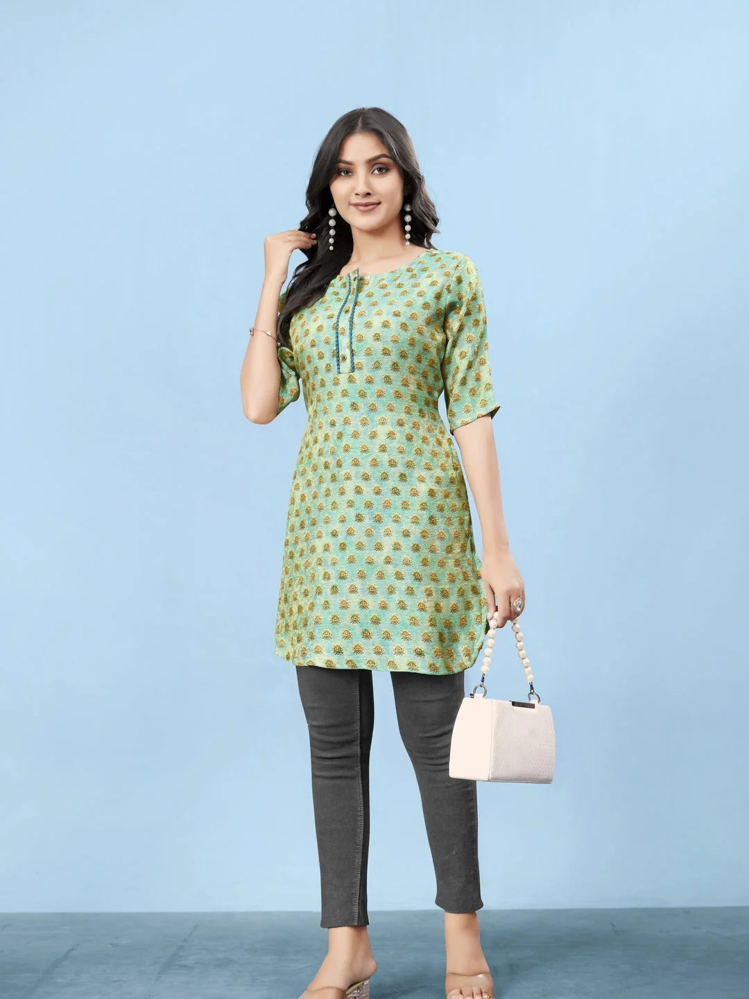 Silk Viscose with owen zari Digital Print with Inner-MLWSHKT8033MUL