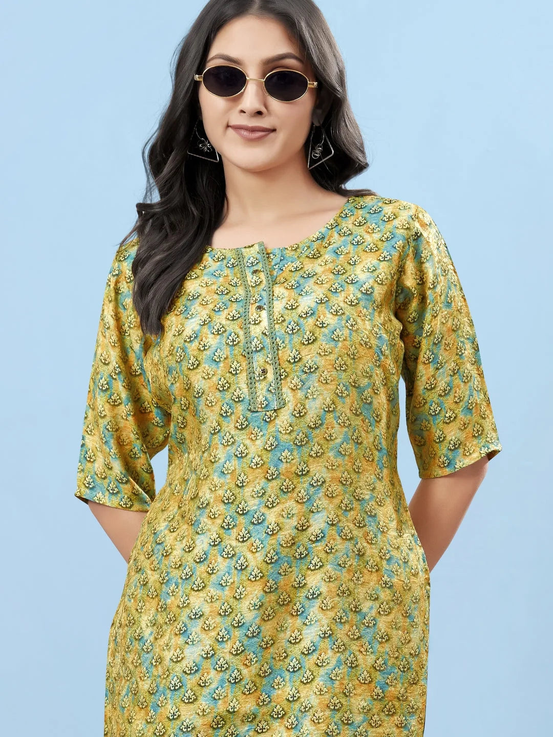 Silk Viscose with owen zari Digital Print with Inner