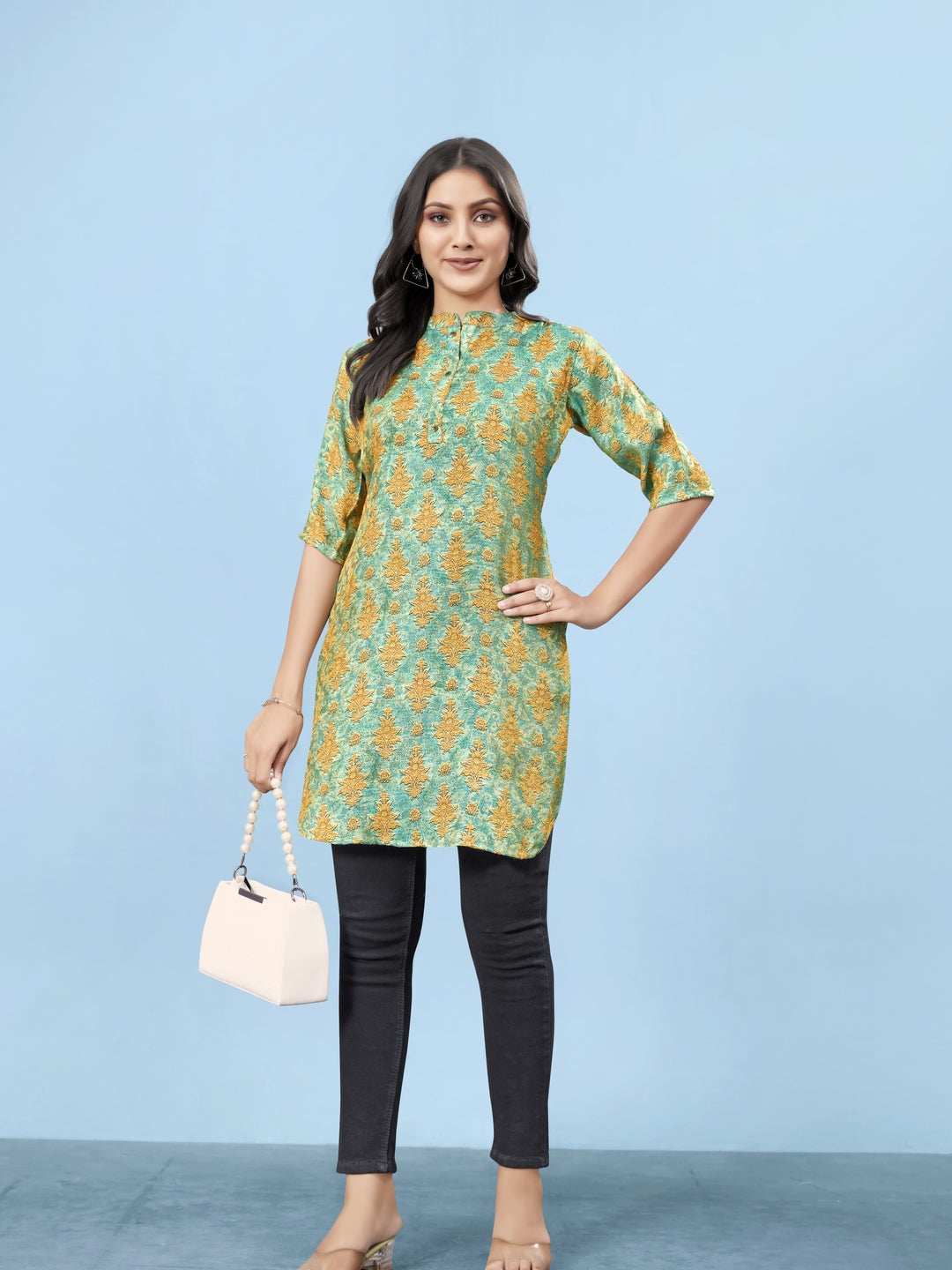 Silk Viscose with owen zari Digital Print with Inner