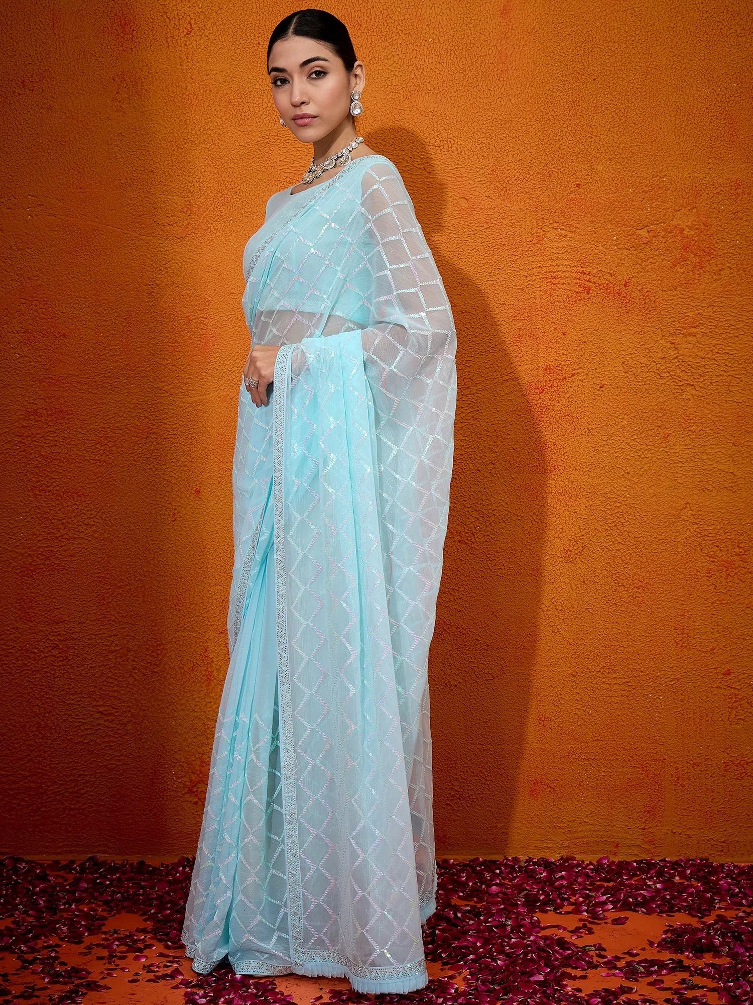 Light Blue Designer Saree | Indian Wedding Sarees