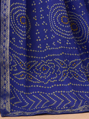 Women's Chiffon Blue Embellished Designer Saree With Blouse Piece-SIMYA25803C