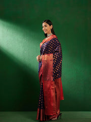 Womens Fashion Ethnic Navy Blue Color Sarees-MLSHWSA1275NBL0ONE