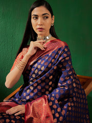 Womens Fashion Ethnic Navy Blue Color Sarees-MLSHWSA1275NBL0ONE