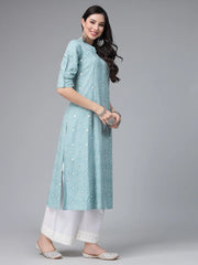 Women's Printed Rayon A-Line Kurta-SKODAAQUA