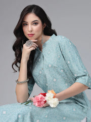 Women's Printed Rayon A-Line Kurta-SKODAAQUA