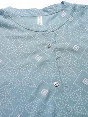 Women's Printed Rayon A-Line Kurta-SKODAAQUA