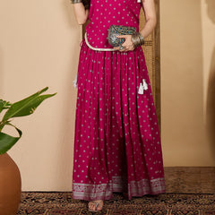 Stylum Women's Pink Ethnic Printed Rayon Skirt (SKPINKVOYLLA)