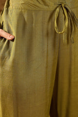 Green Silk Blend Floral Woven Design Straight Kurta Trousers With Dupatta SKSKD3004