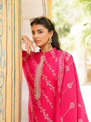 Women Pink Silk Blend Floral Printed Straight Kurta Trousers With Dupatta-SKSKD3044