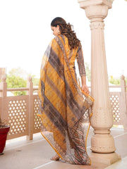 Women Yellow Rayon Blend Ethnic Motifs Printed Straight Kurta Trouser With Dupatta-SKSKD3050