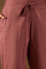 Purple Chanderi Solid Woven Design Straight Kurta Trouser With Dupatta SKSKD3074