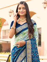 Women's Blend Grey Woven Design Designer Saree With Blouse Piece-SNGRIA8001