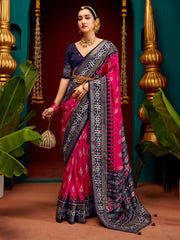 Women's Organza Grey Printed Designer Saree With Blouse Piece-SALILA102