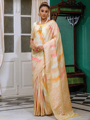 Women's Blend Grey Woven Design Designer Saree With Blouse Piece-SOCH7007