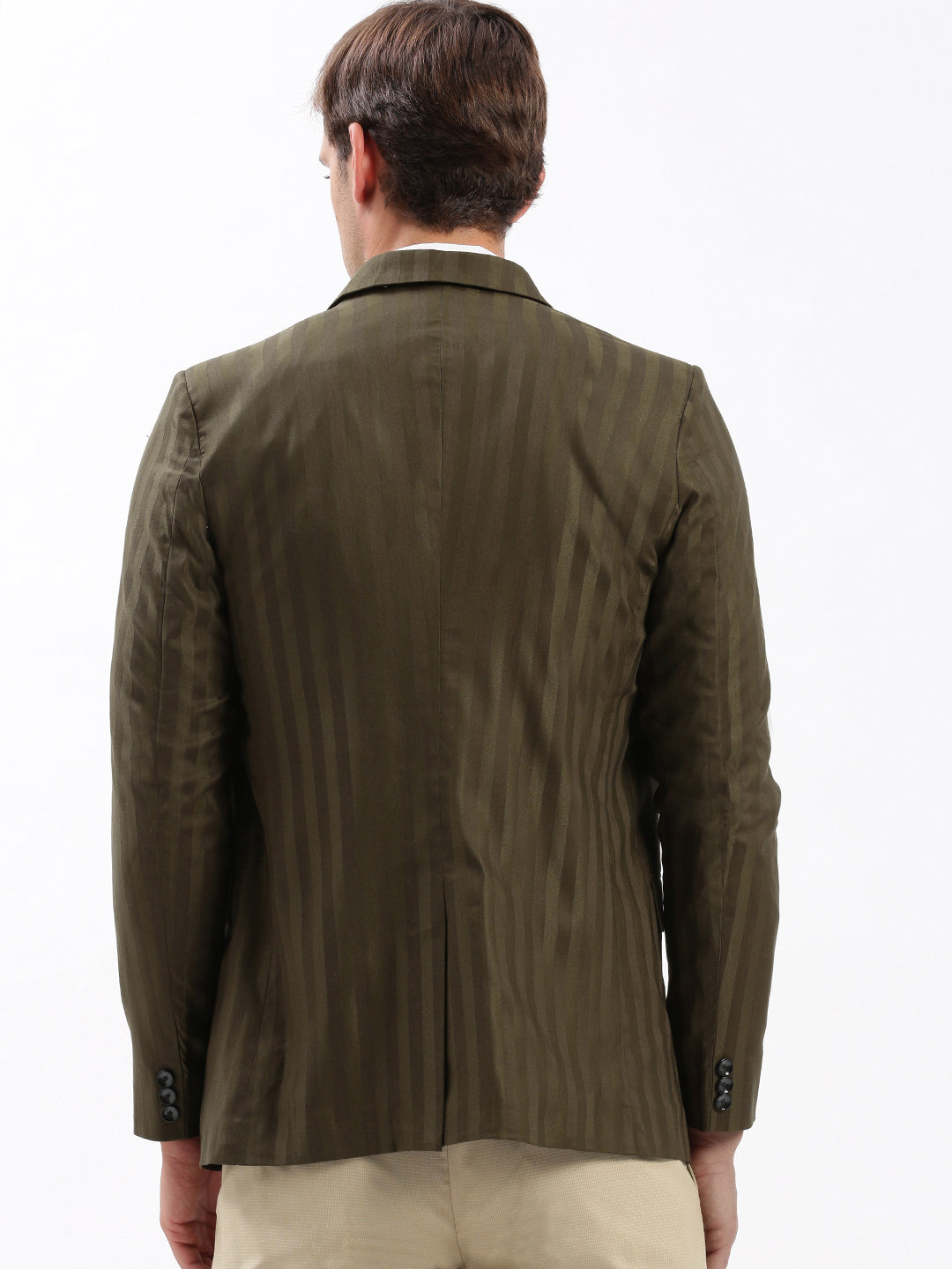 Men's Olive Blazer: Stylish Nehru Collar Jacket Alternative