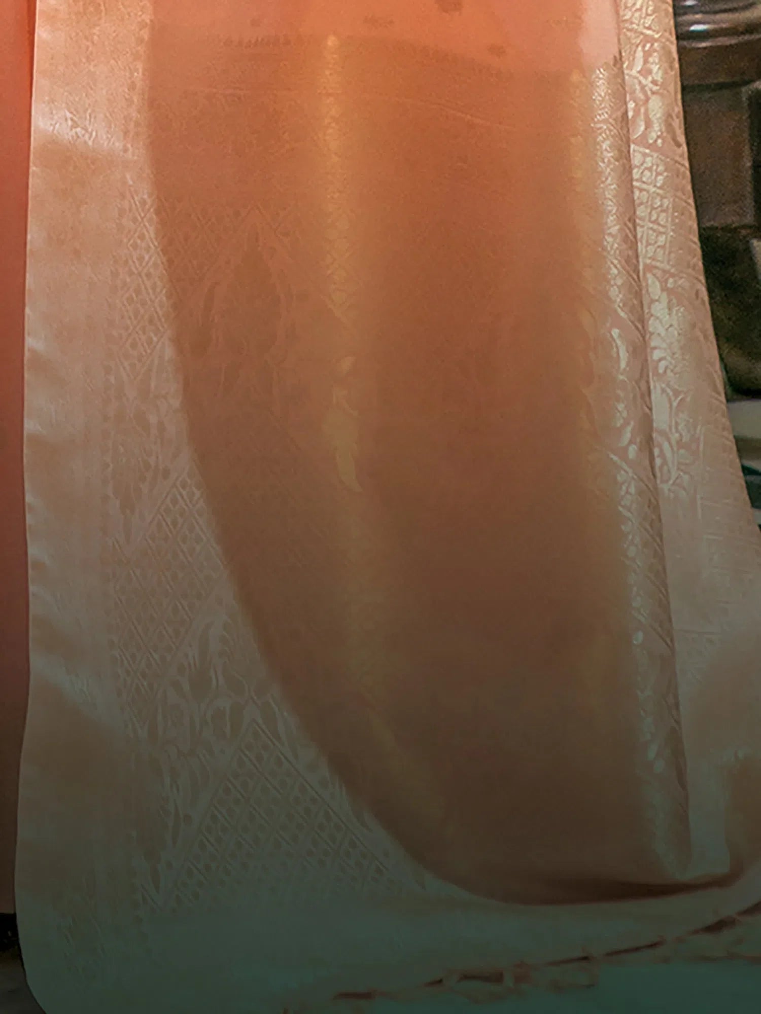 Peach Polyester Saree with Blouse | Designer Sarees India