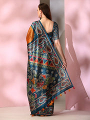 Women's Organza Mauve Printed Designer Saree With Blouse Piece-SALILA202