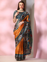 Women's Organza Mauve Printed Designer Saree With Blouse Piece-SALILA202