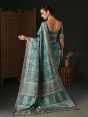 Women's Organza Mauve Printed Designer Saree With Blouse Piece-SALILA204