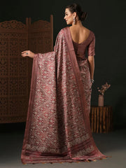 Women's Organza Sea Green Printed Designer Saree With Blouse Piece-SANKARI207