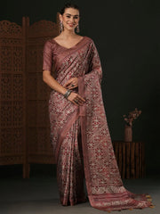Women's Organza Sea Green Printed Designer Saree With Blouse Piece-SANKARI207