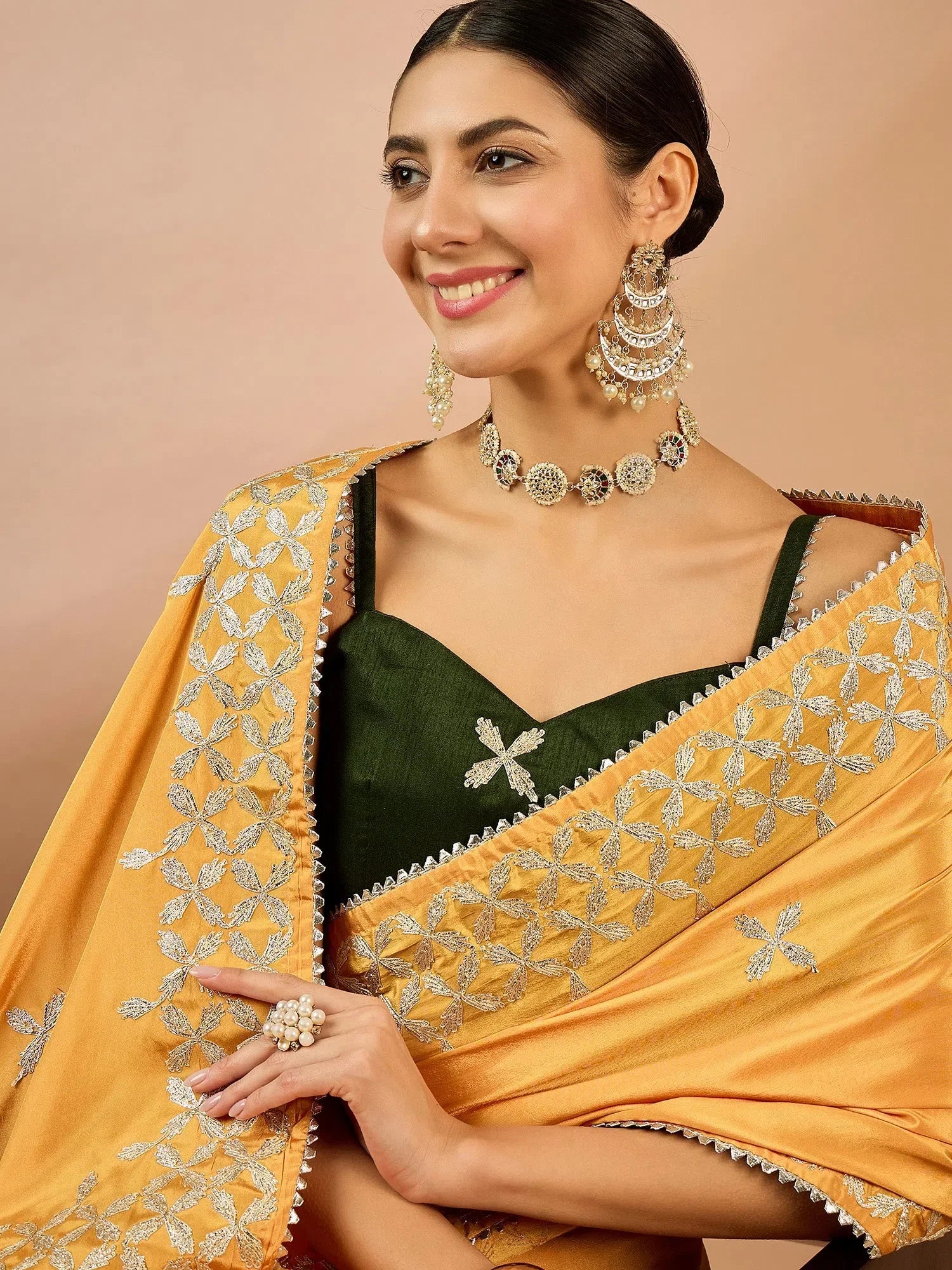 Yellow Designer Saree: Indian Sari & Embellished Style