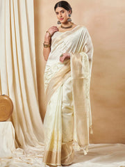 Orange Woven Women Saree