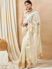 Orange Woven Women Saree