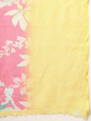 Stylum Women's Pink Floral Digital Print Supernet Saree (SRPINKTINA)