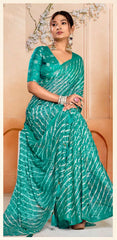 Stylum Women's Rama Leheriya Printed Silk Blend Saree With Unstitched Blouse Piece (SRRAMANAIRITI)