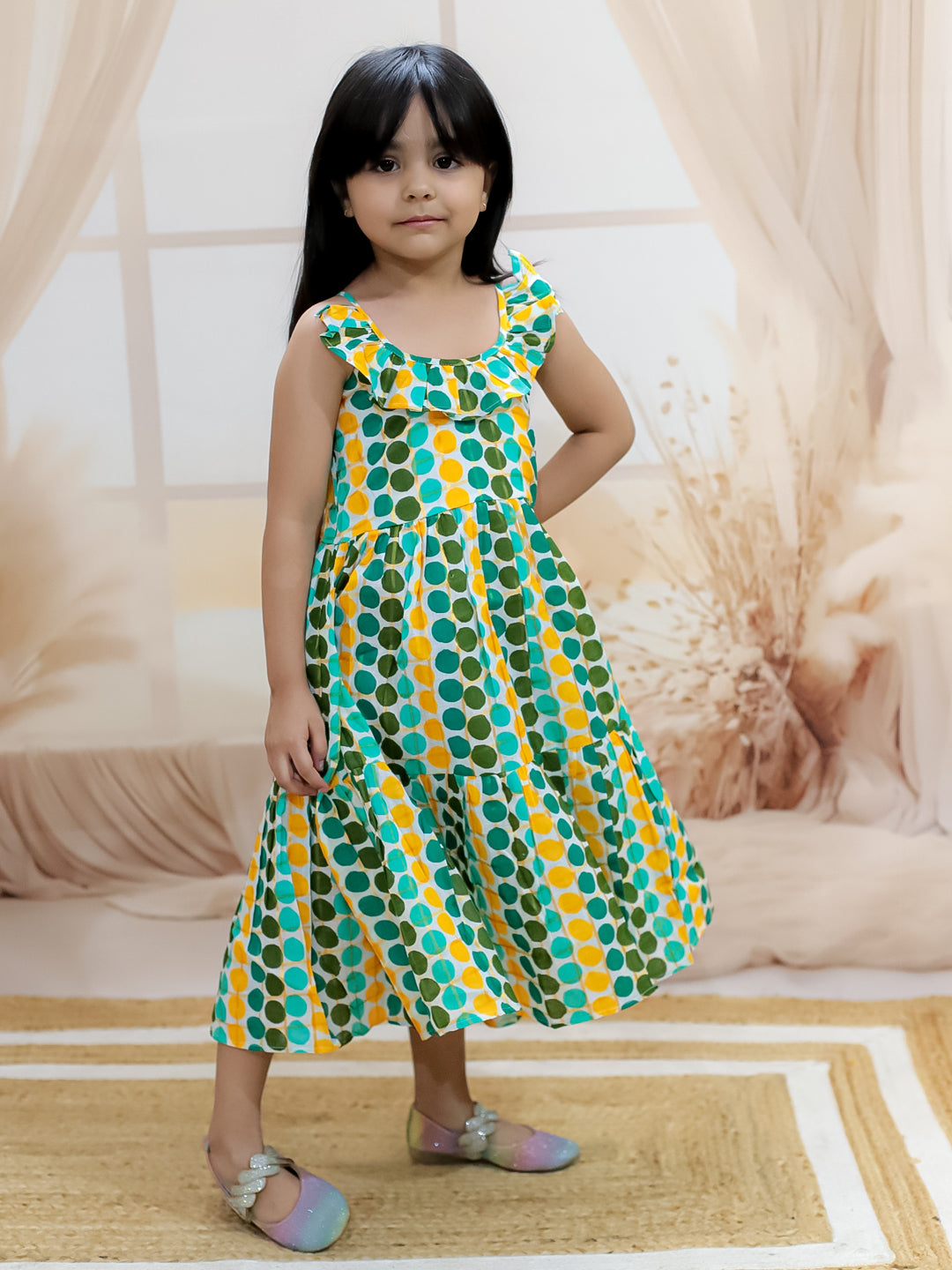 Cotton Dress for Girls - 5-6 Y | SS24DR82GRA