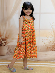 Cotton Dress for Girls - Orange | SS24DR82ORA
