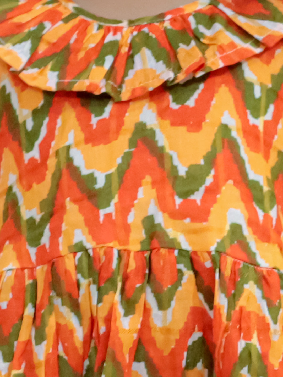 Cotton Dress for Girls - Orange | SS24DR82ORA | DesiQlo