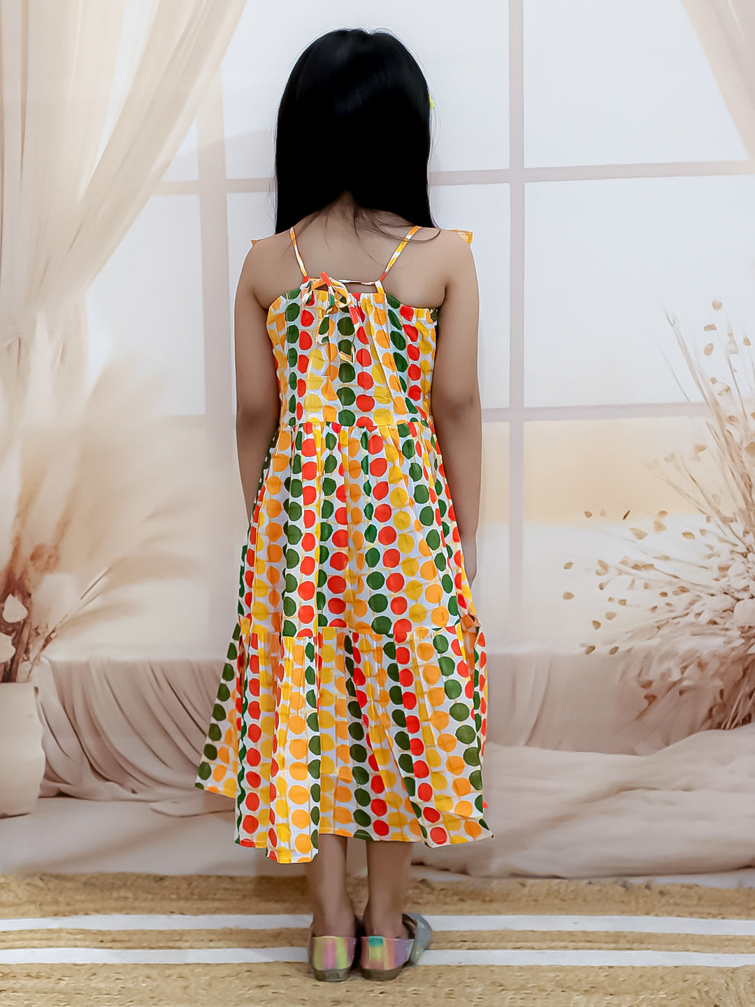 Cotton Dress for Girls - Yellow | SS24DR82YWA | DesiQlo