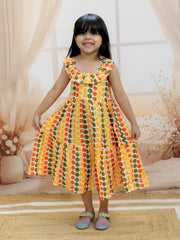 Cotton Dress for Girls - Yellow | SS24DR82YWA